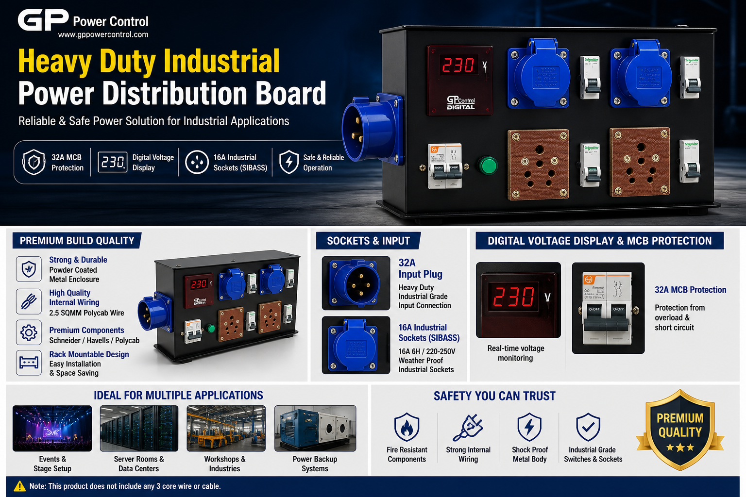 Industrial Power DB suko+socket with individual MCB